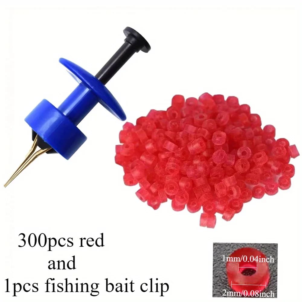 300/ 700/ 1000pcs Baits Elastic Rubber Rings Worm Bait Clip Fishing Hand Tied with Granular Rubber Bands Pellet Bait Bandage