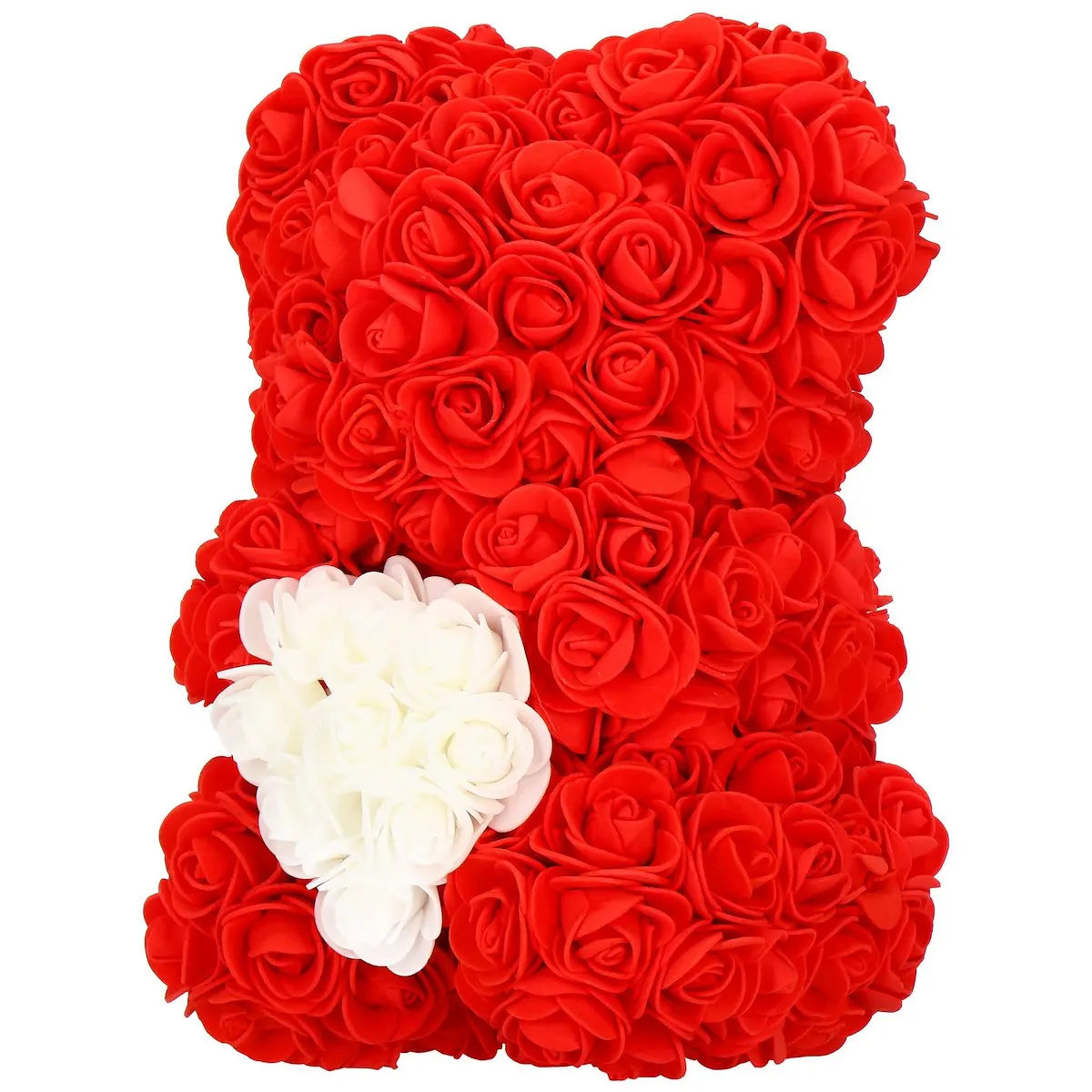 Pink Teddy Bear 22 cm Red With White Heart And Box Rose Bear LED Cold White